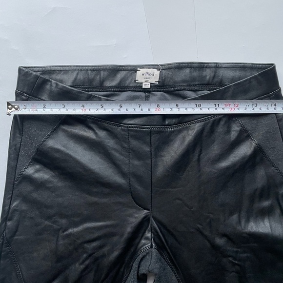 Aritzia Wilfred faux leather leggings with dark grey cotton sides panel - Picture 4 of 7